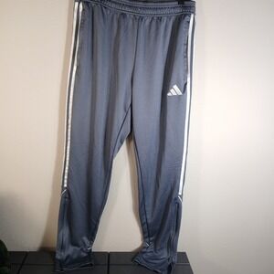 adidas‎ Track Pants Womens Large Gray Elastic Waist Straight Ankle Zip PC66